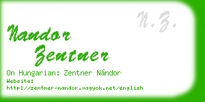 nandor zentner business card