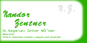 nandor zentner business card